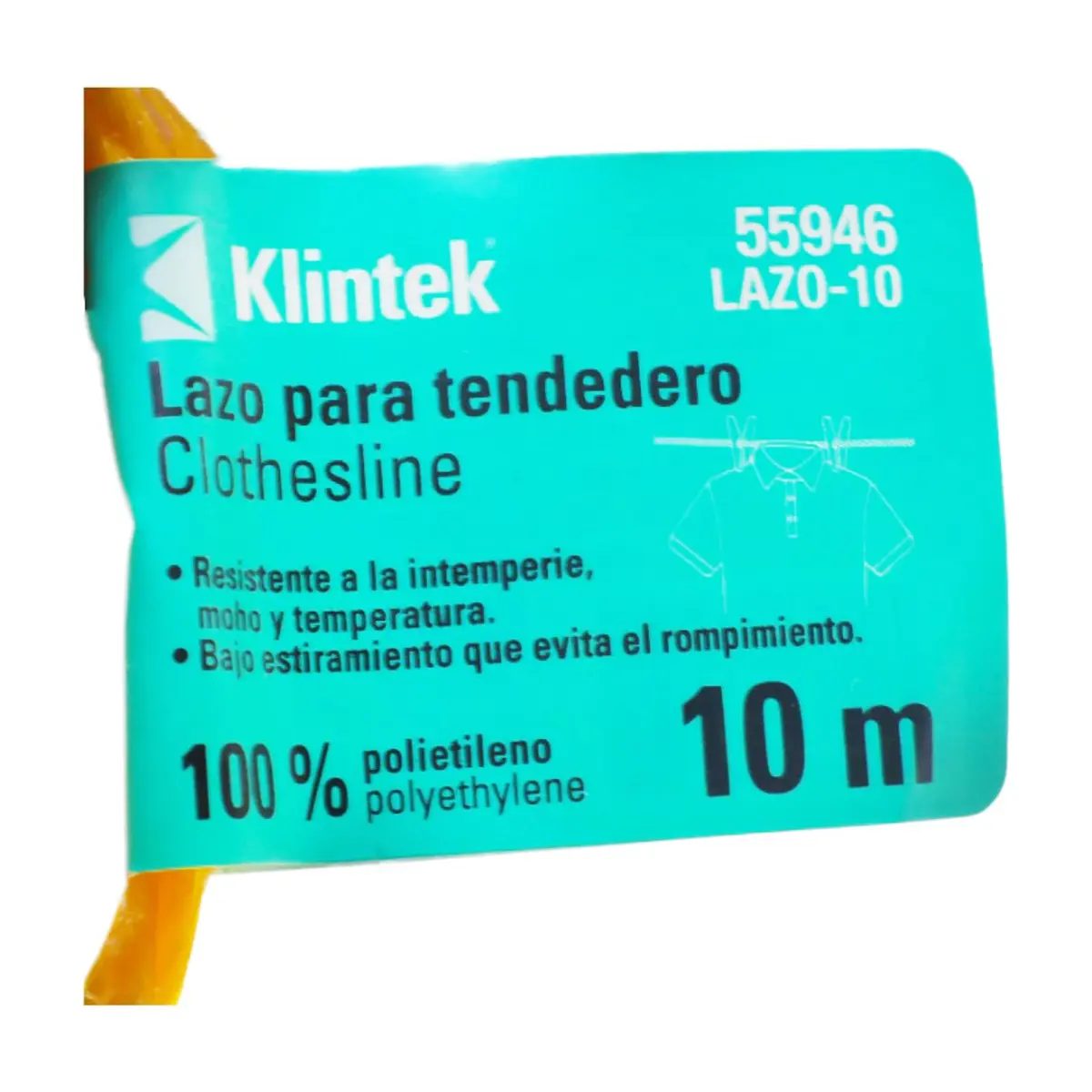 Lazo para tendedero de 10 m de largo color amarillo Klintek 55946 - Thumbnail 4