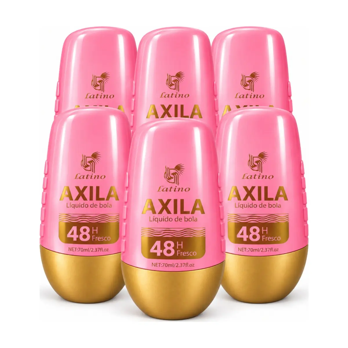 Desodorante roll-on rosado Axila (6 x 70 ml)