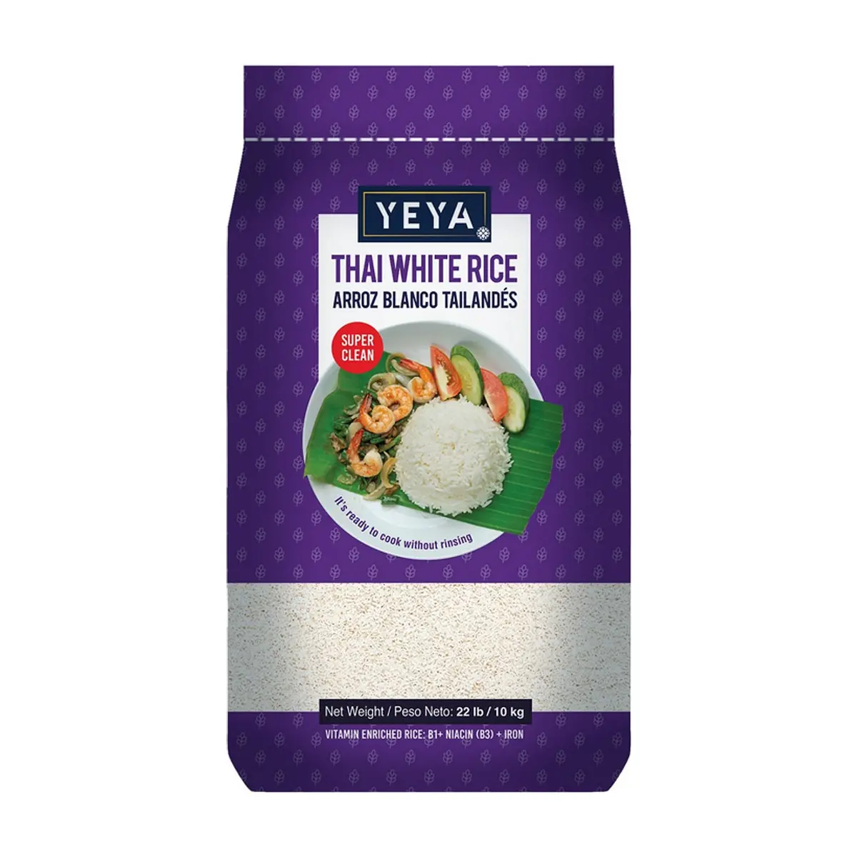 Arroz blanco de grano largo tailandés YEYA (10 kg / 22 lb)