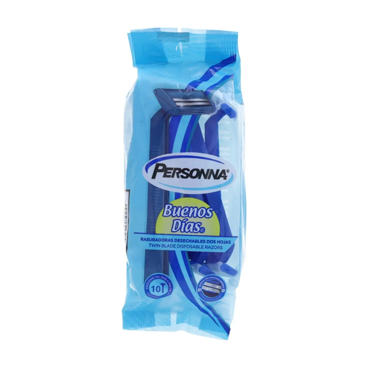 Máquina de afeitar desechable de hoja doble Personna Buenos Días (10 U)