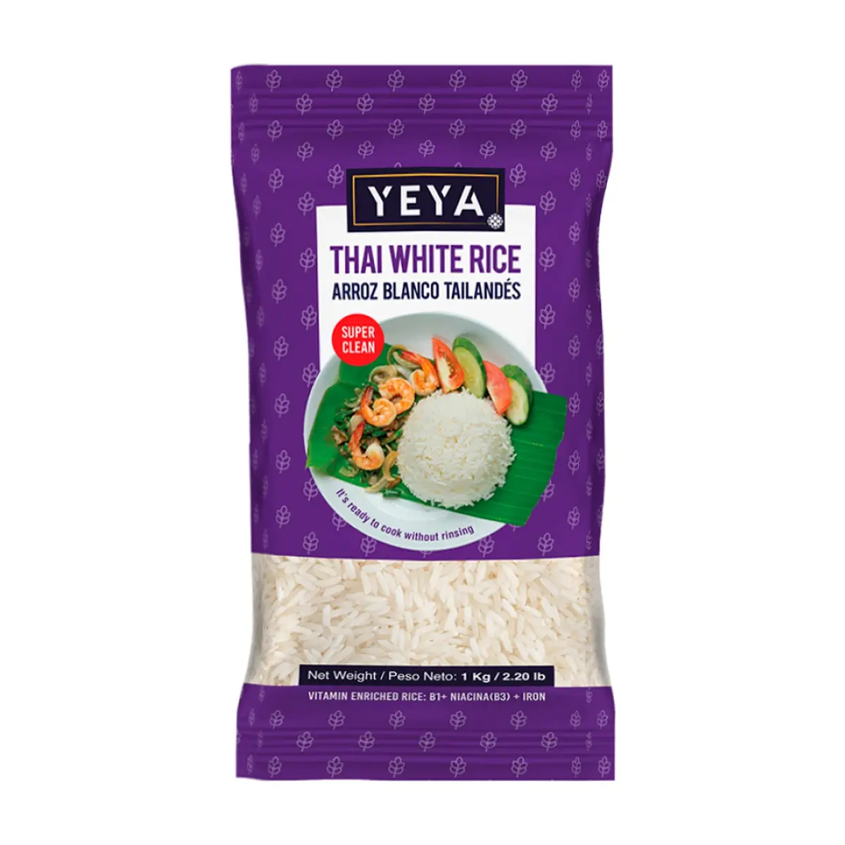 Arroz blanco de grano largo tailandés YEYA (1 kg / 2.2 lb)