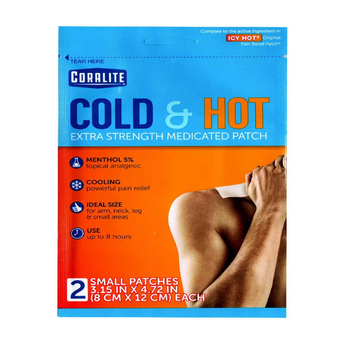 Parche medicado extrafuerte, frío y caliente Coralite (2 U)