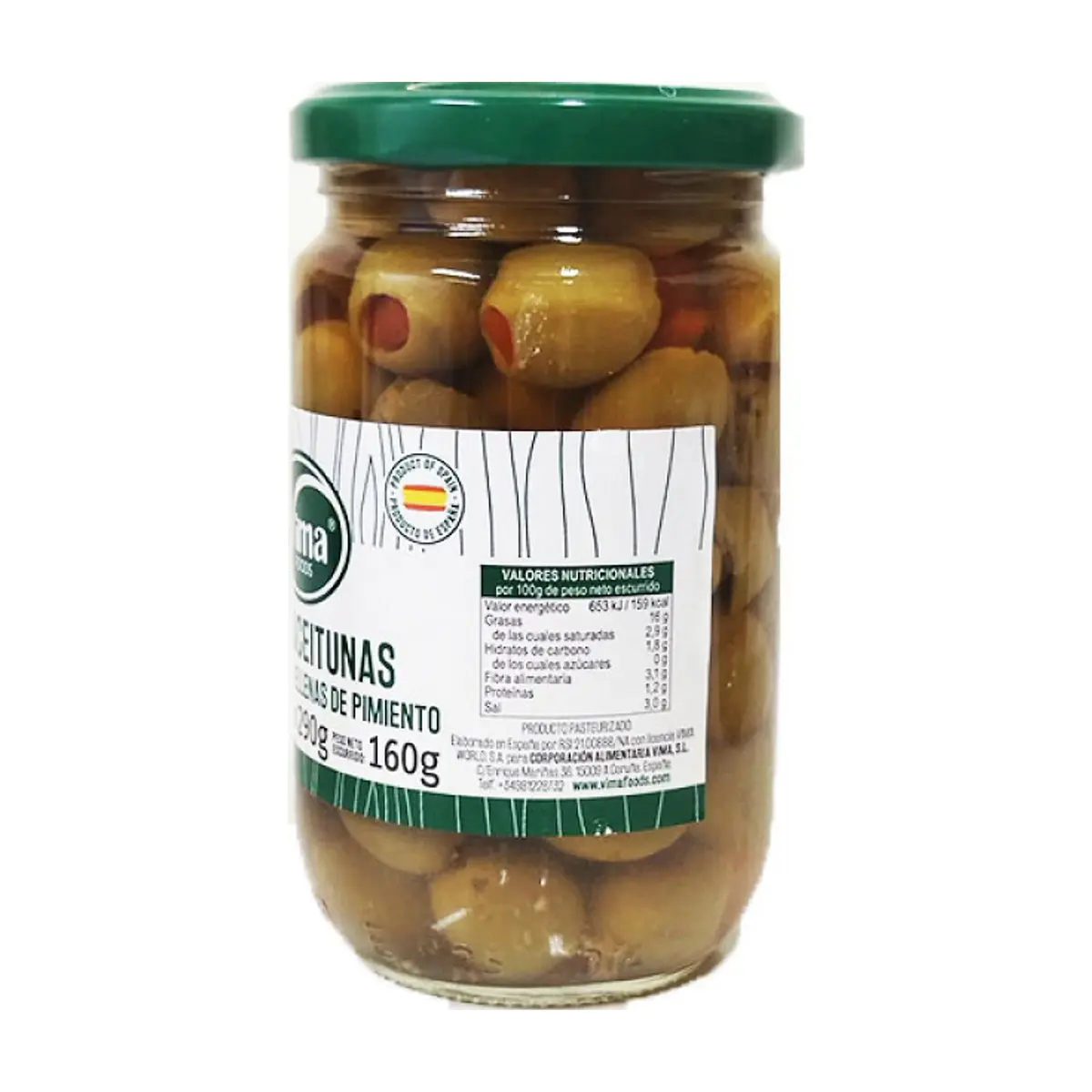 Aceitunas rellenas de pimiento Vima Foods (290 g / 10.23 oz) - Thumbnail 2