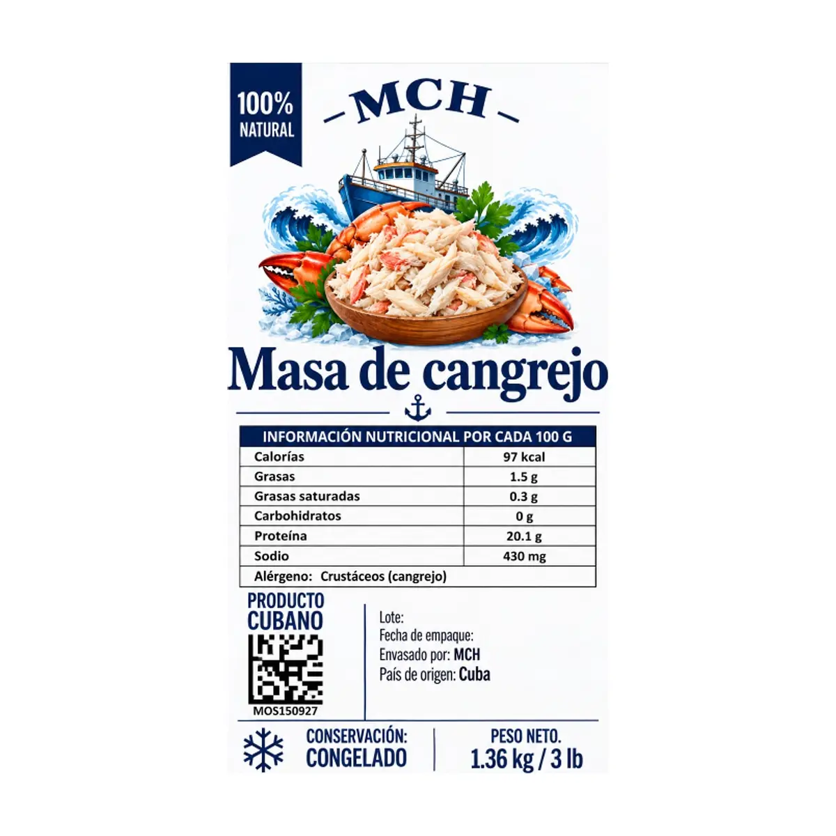 Masa de cangrejo MCH (1.36 kg / 3 lb) - Thumbnail 2