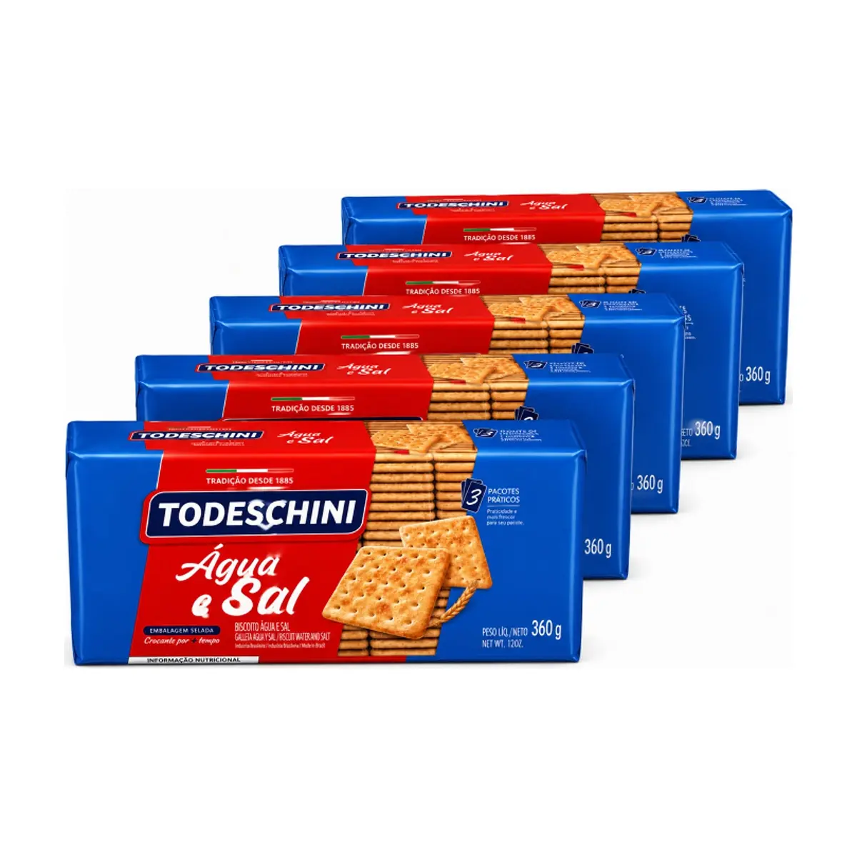 Galletas agua y sal Todeschini (5 x 360 g / 12 oz)