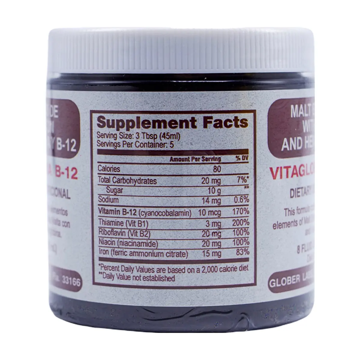 Extracto de malta con hemoglobina y B-12 Nature Plus (240 ml / 8 fl oz) - Thumbnail 2