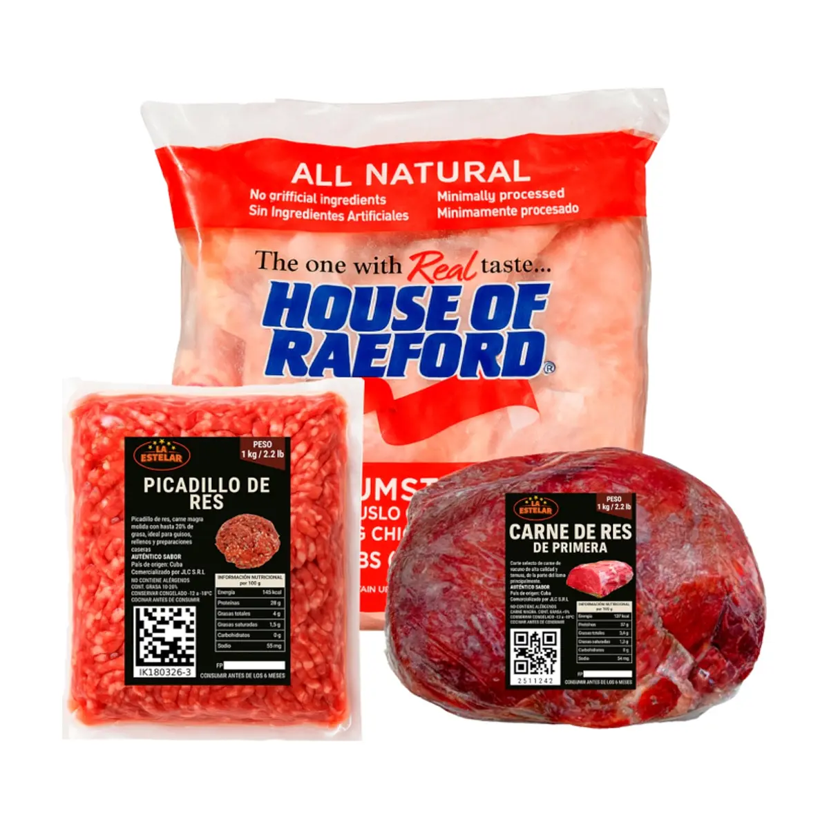 La estelar: Carne de res de primera y Picadillo de res + Muslos de pollo House of Raeford - Imagen 1