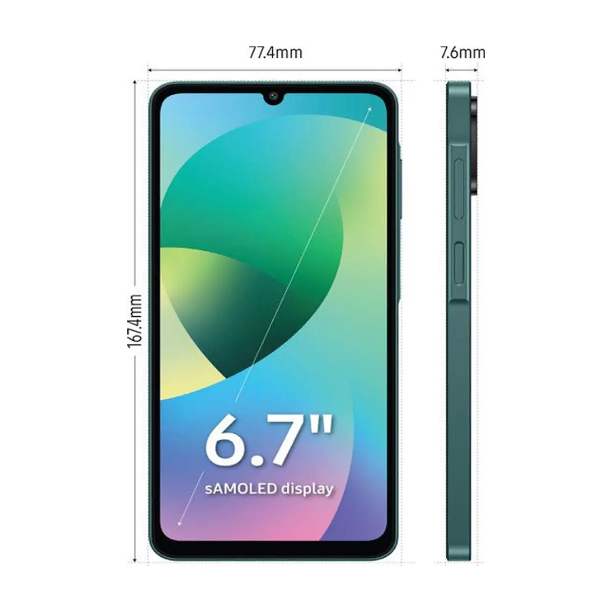 Celular verde 4 GB ROM / 64 GB RAM Samsung Galaxy F07 - Thumbnail 2