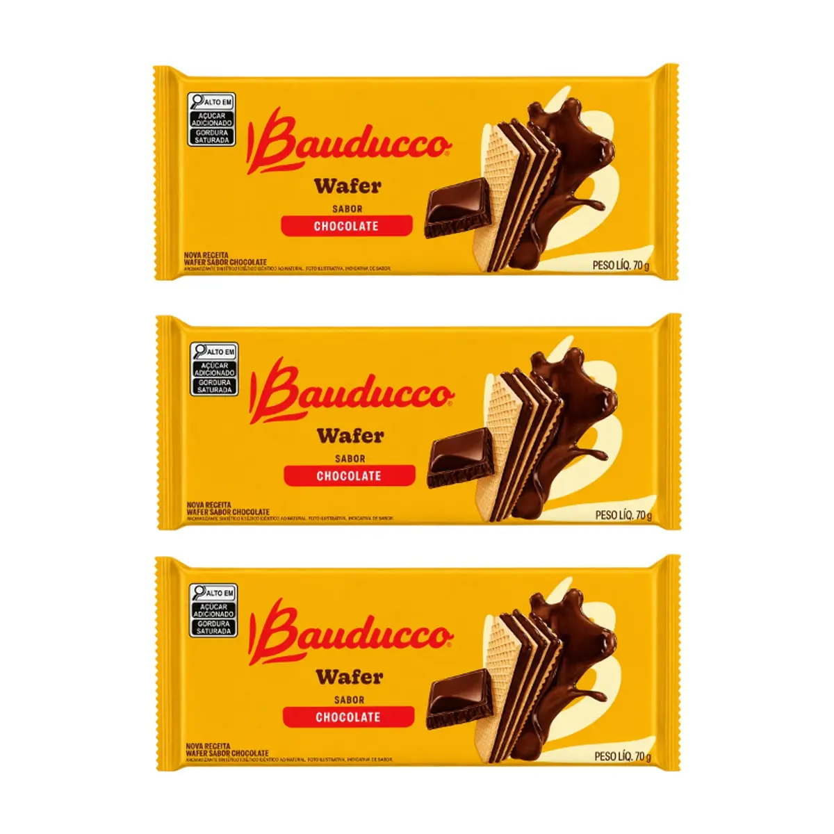 Sorbetos rellenos con crema sabor a chocolate Bauducco (3 x 70 g / 2.46 oz)