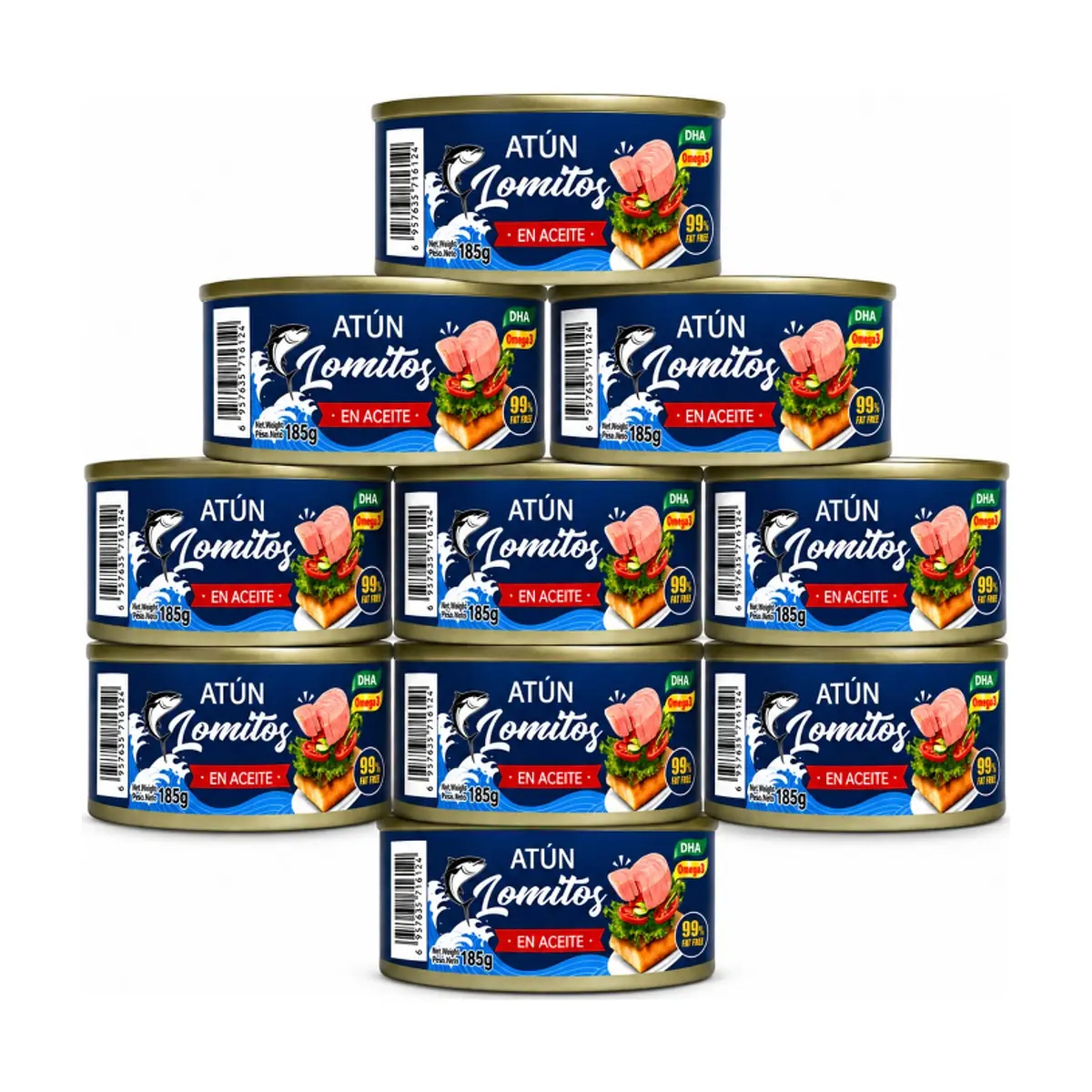 Atún lomitos en aceite Lucy (10 x 185 g / 6.53 oz)