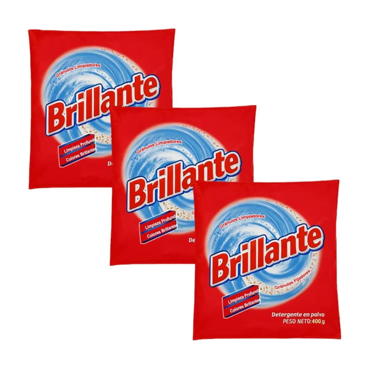 Detergente en polvo Brillante (3 x 400 g / 14.10 oz)