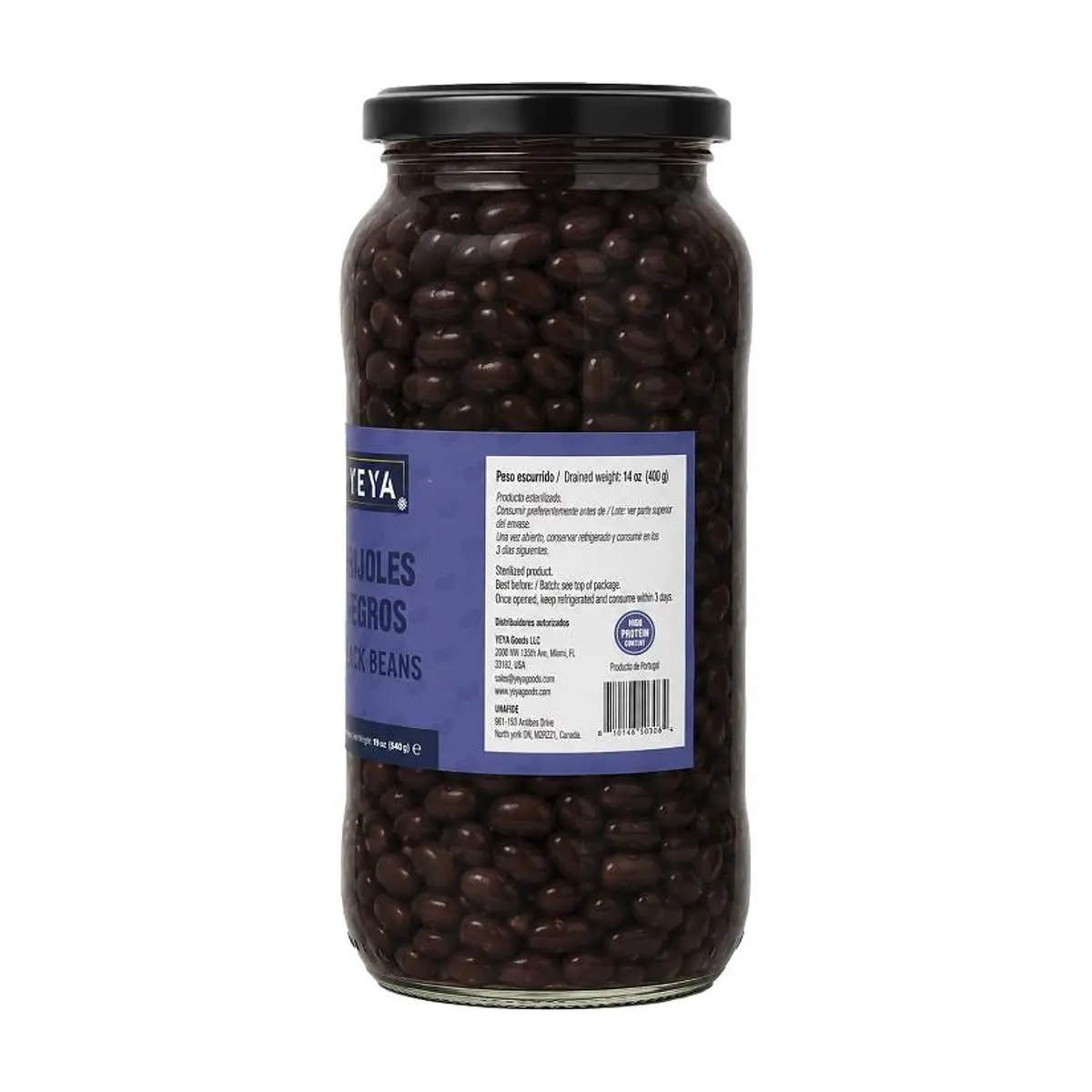 YEYA Black Beans in Glass Jar (540 g / 19 oz) - Thumbnail 2