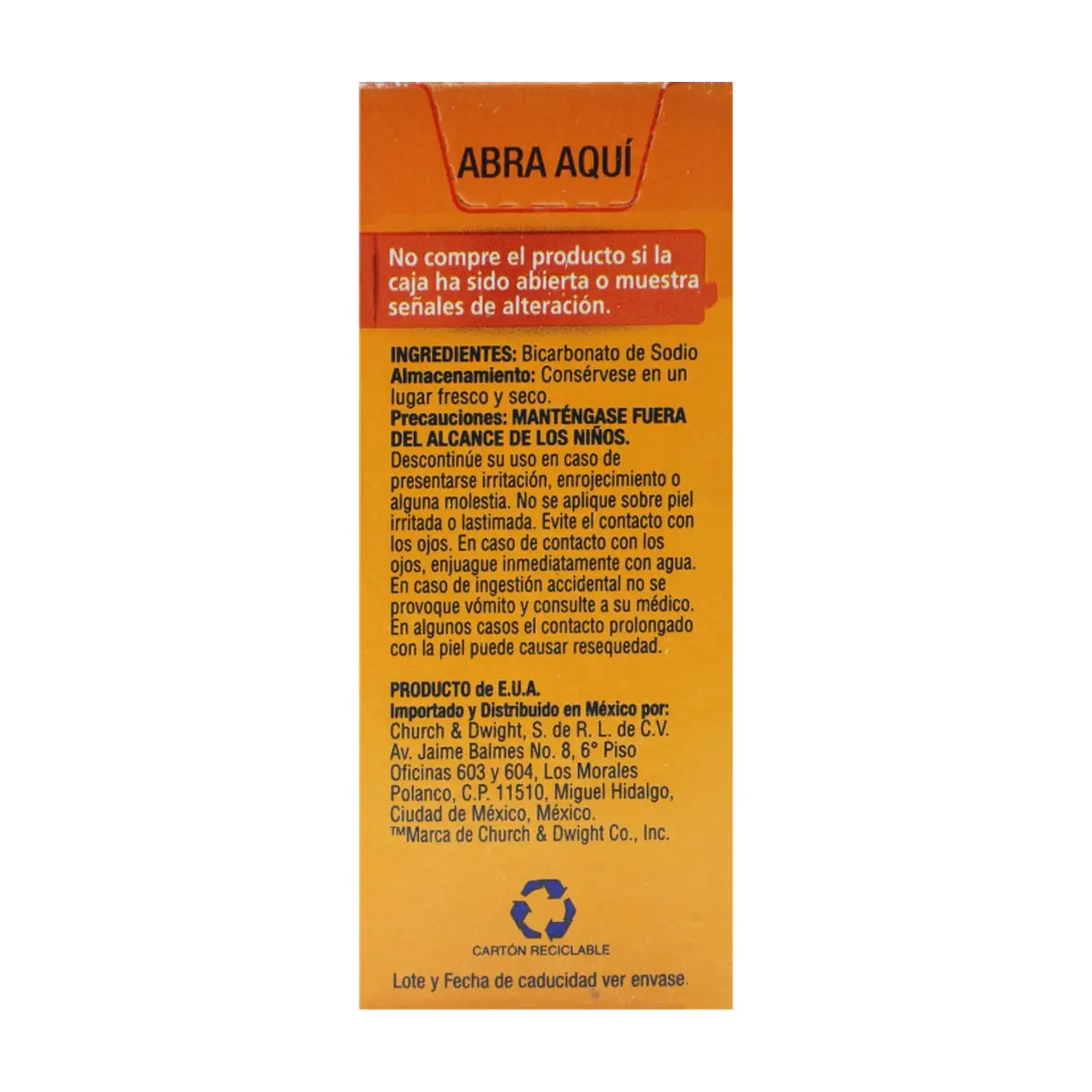Bicarbonato de sodio para uso personal Arm & Hammer (227 g / 8 oz) - Thumbnail 3