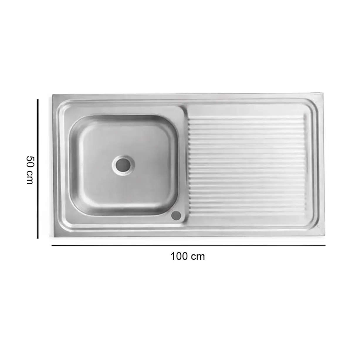 Fregadero de acero inoxidable 100 cm × 50 cm con escurridor Estone BR26-BR80 - Thumbnail 2