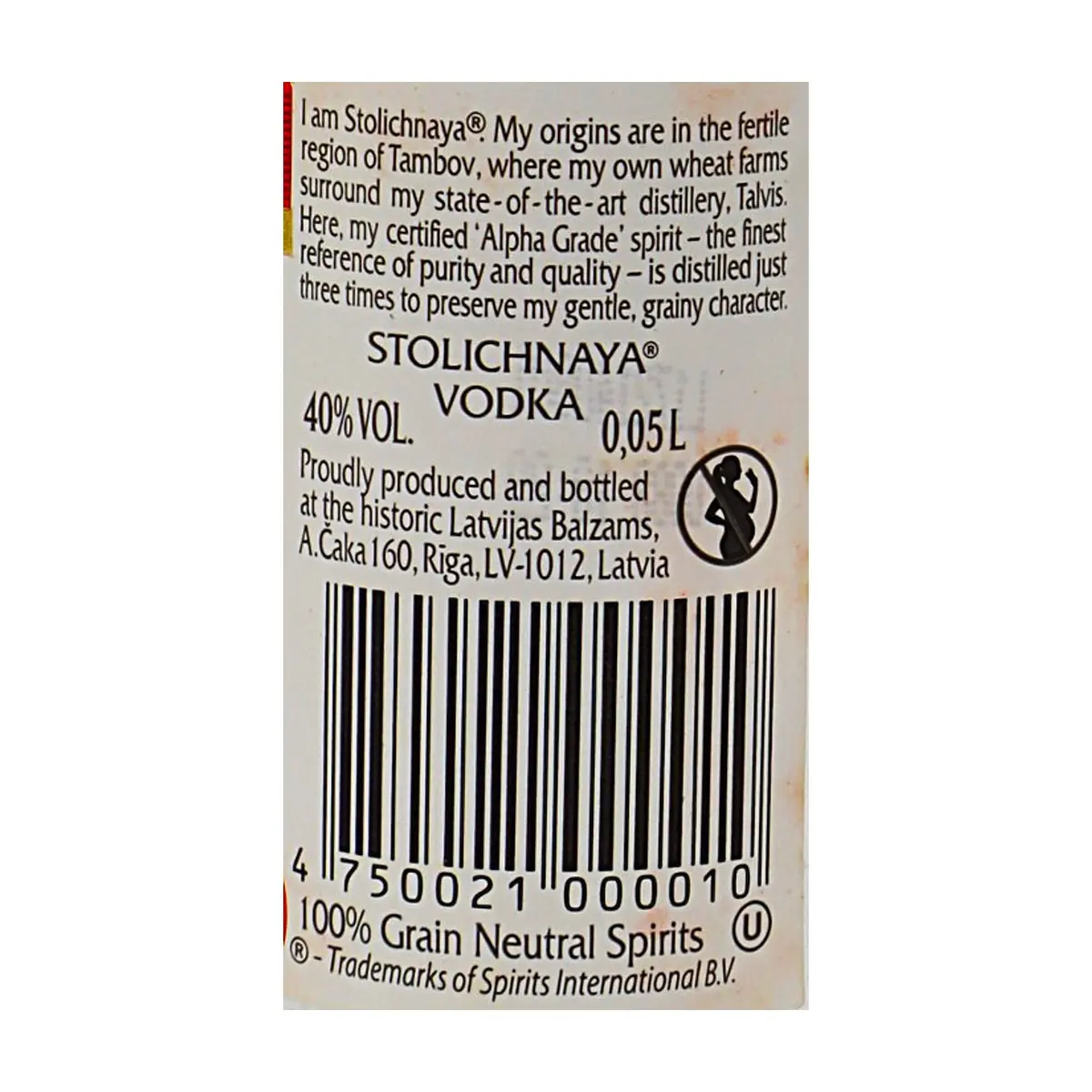 Vodka Stolichnaya (50 ml) - Thumbnail 3