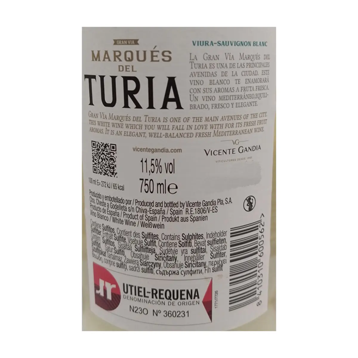 Vino blanco Marqués del Turia (750 ml) - Thumbnail 6
