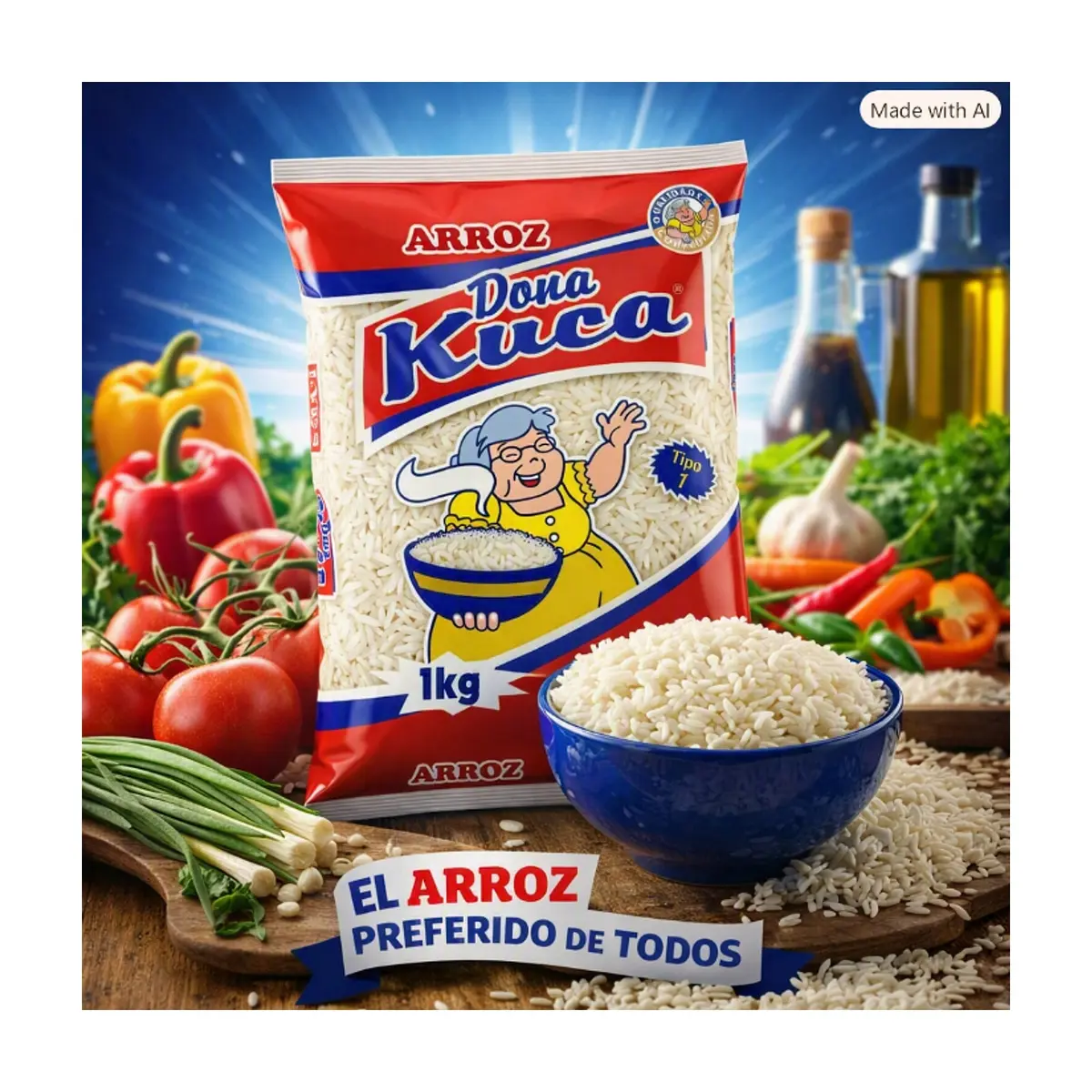Arroz blanco de grano largo tipo 1 Doña Kuca (1 kg / 2.2 lb) - Thumbnail 3