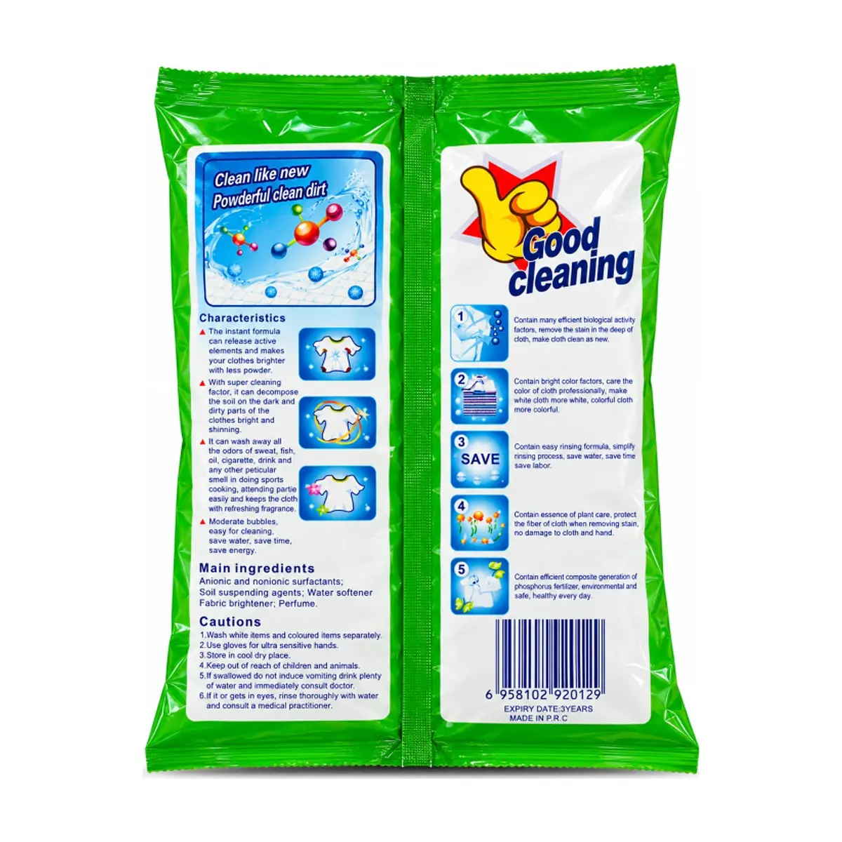 Detergente en polvo de limón Good Cleaning (500 g / 1.1 lb) - Thumbnail 2