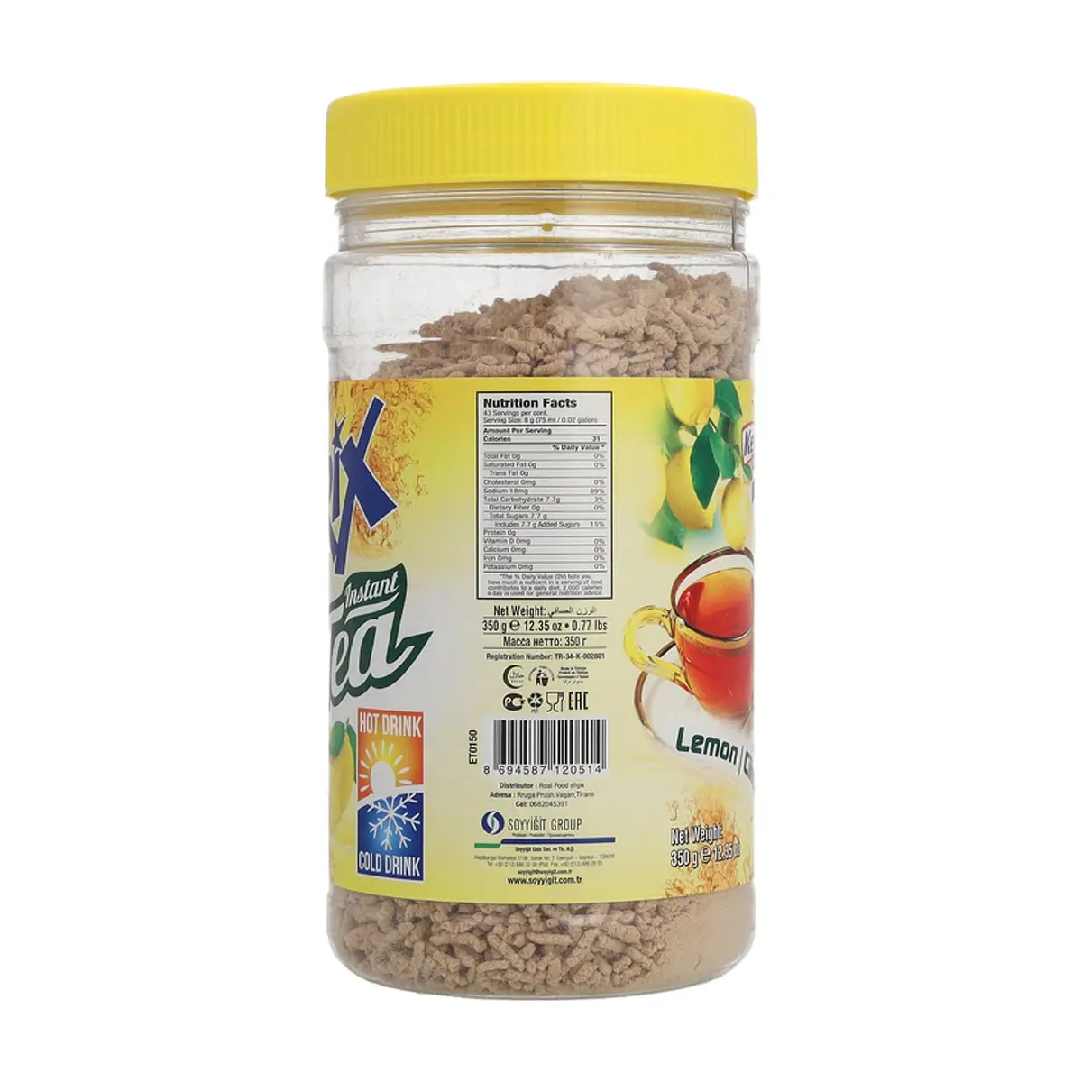Té instantáneo granulado con sabor a limón Kent boringer (350 g / 12.34 oz) - Thumbnail 2
