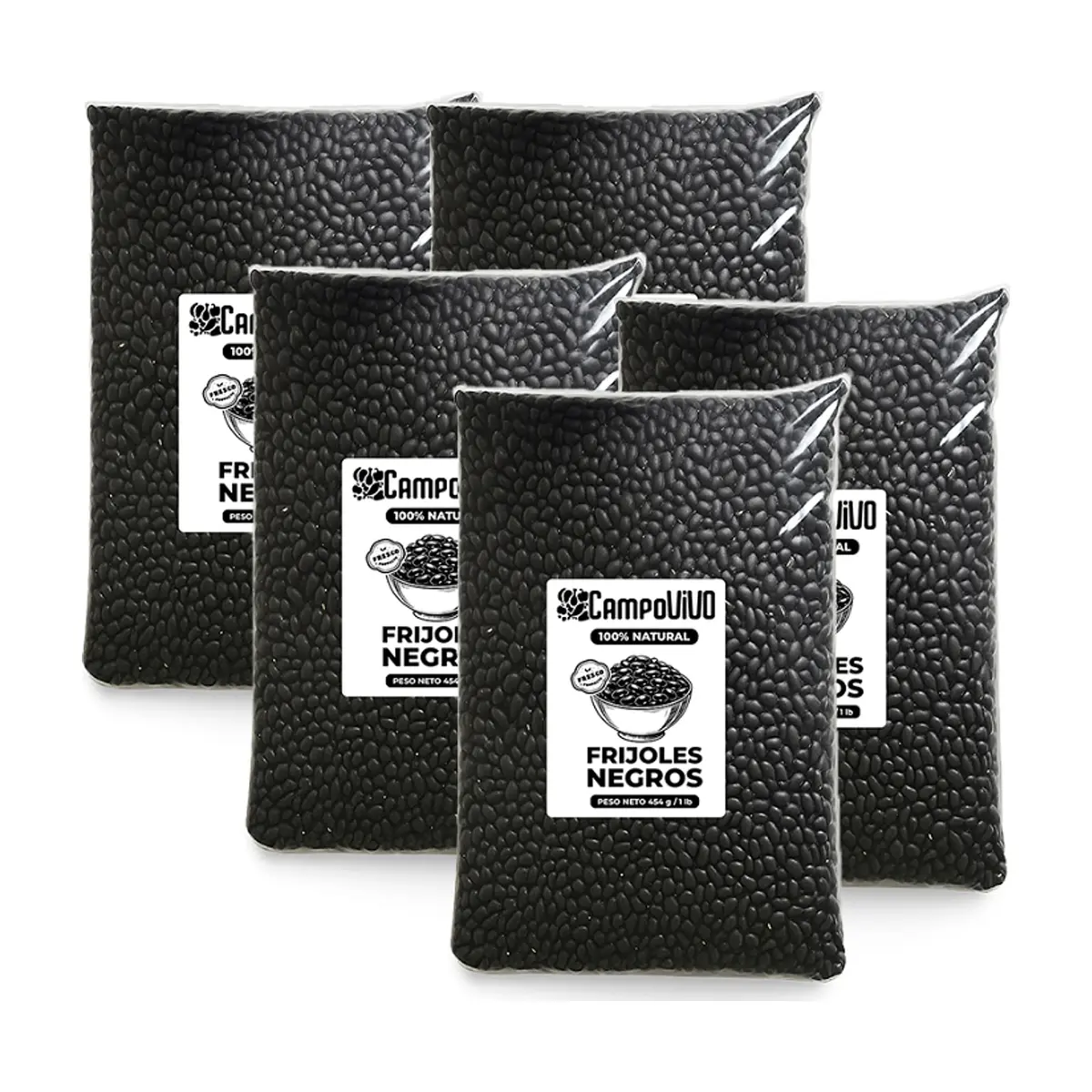 Frijoles negros Campo Vivo (5 x 454 g / 1 lb)