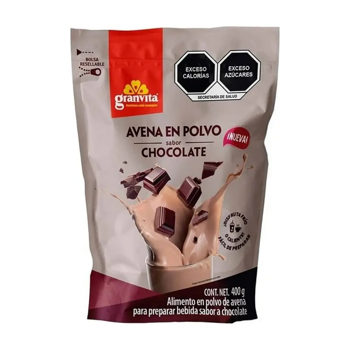 Avena en polvo sabor chocolate Granvita ALLÁ (400 g / 14.11 oz)