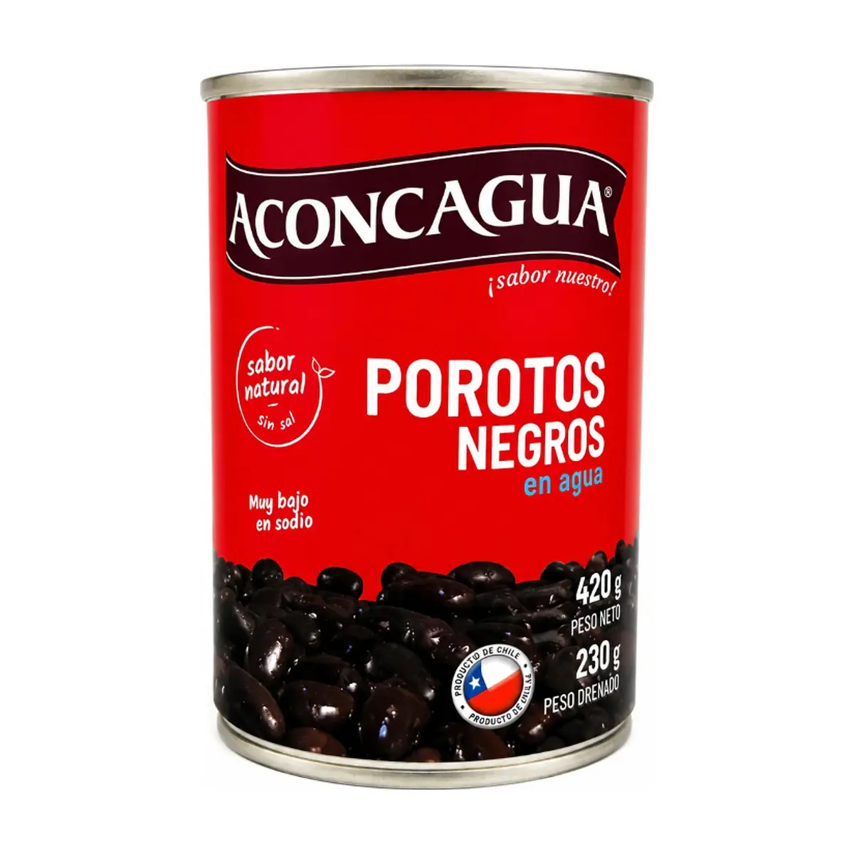 Porotos -frijoles- negros en agua Aconcagua (420 g / 14.81 oz) - Thumbnail 2