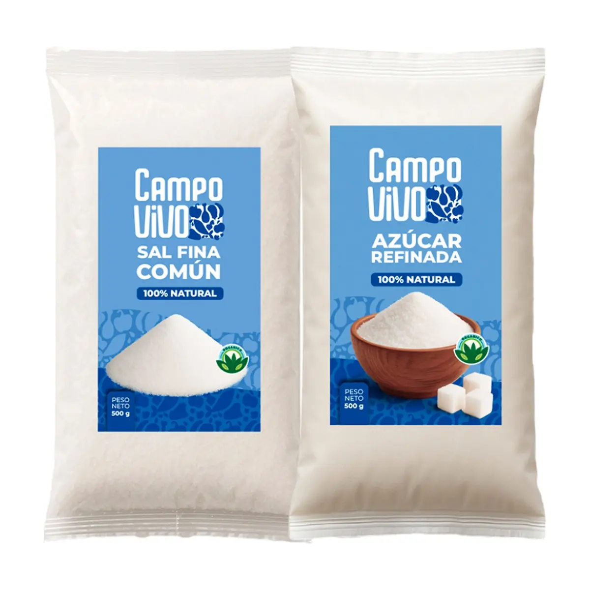 Combo dulce y salado Campo Vivo: Sal fina común + Azúcar blanca refinada - Imagen 1