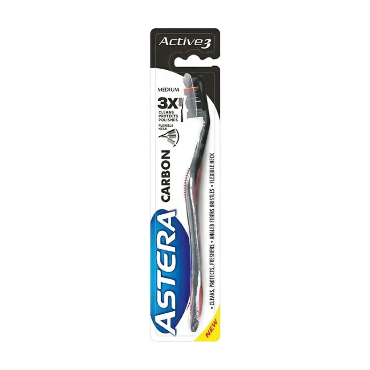 Cepillo Dental Active 3 Carbón Medio ASTERA