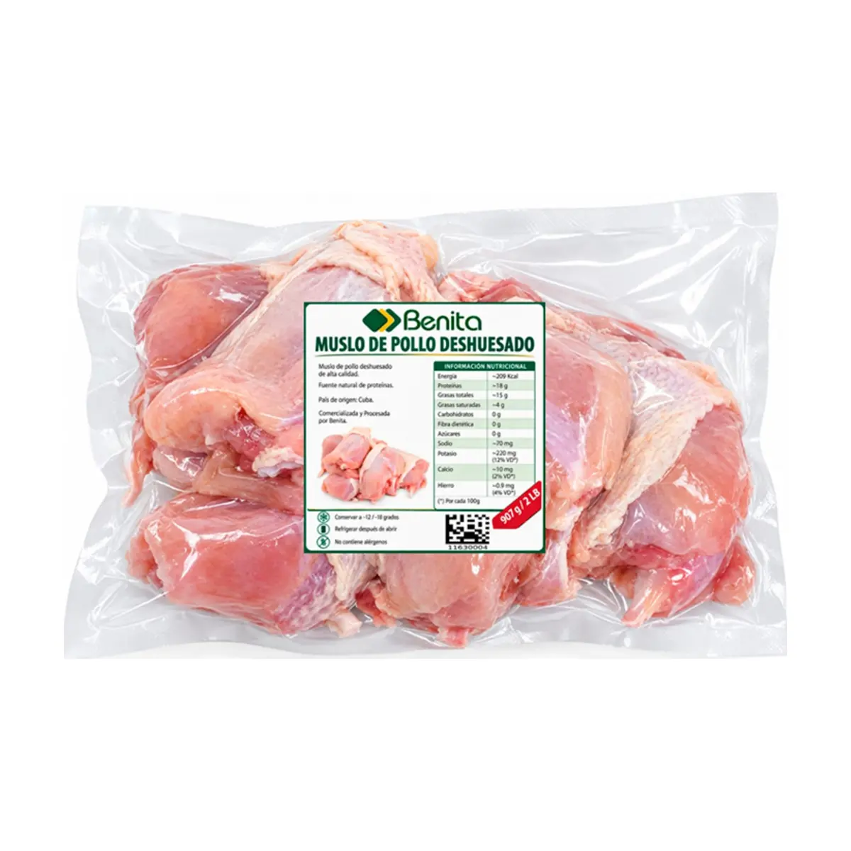 Muslo de pollo deshuesado Benita (907 g / 2 lb)