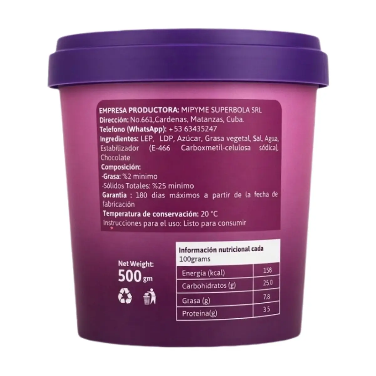 Helado de chocolate Gustatini (500 ml) - Thumbnail 2