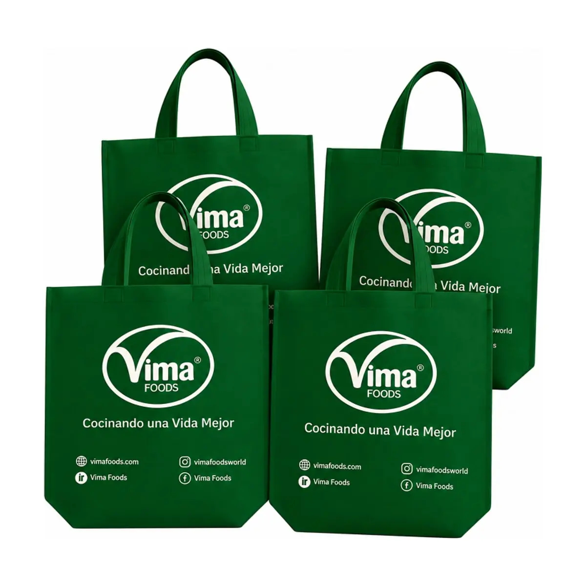 Bolsa de material no tejido verde VIMA (4 x 80 g) - Imagen 1