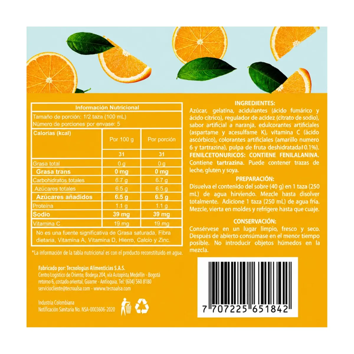 Gelatina sabor naranja boom (40 g / 1.41 oz) - Thumbnail 2