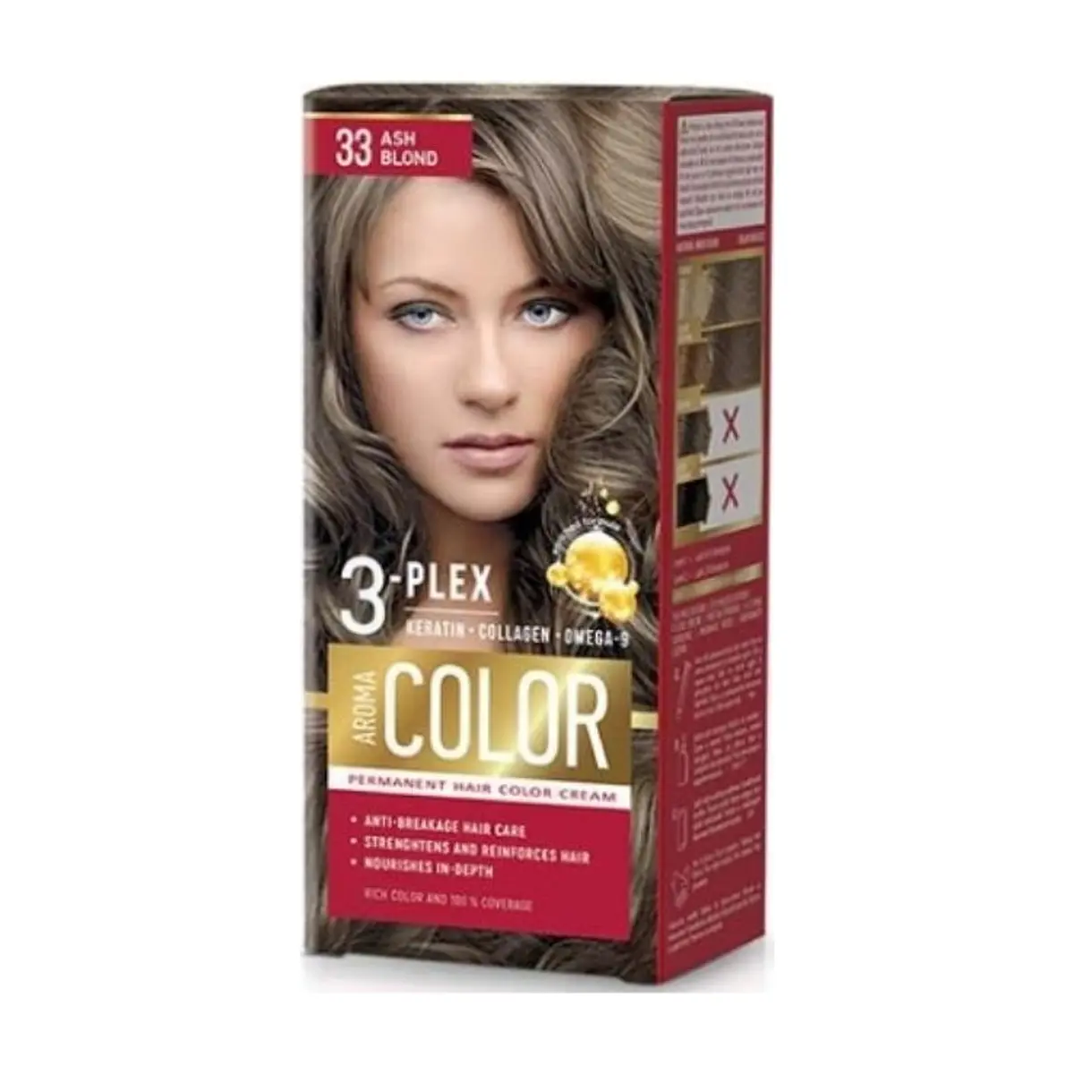 Tinte para el Cabello Rubio Cenizo 33 (45ml) AROMA COLOR