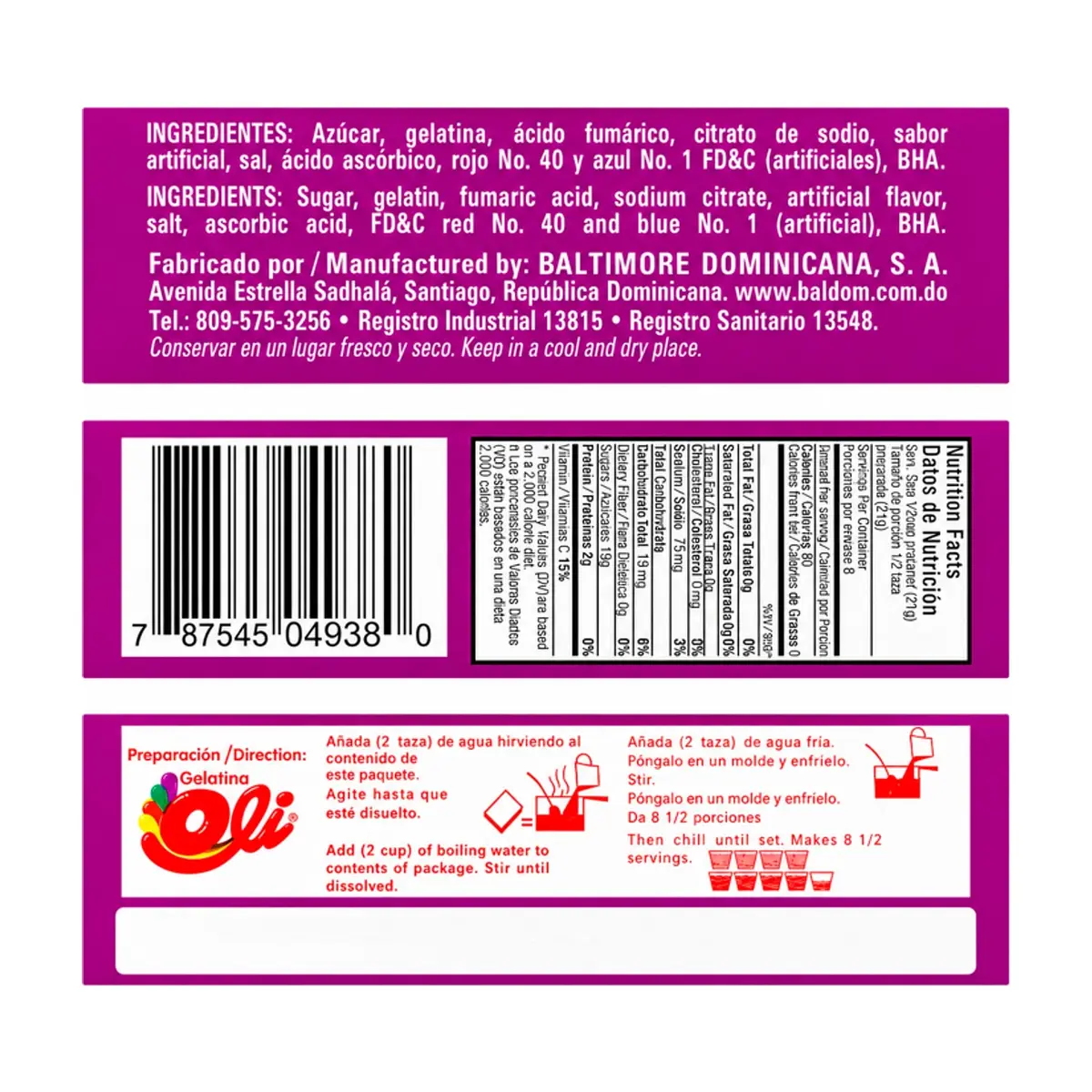 Gelatina sabor uva Oli (170 g / 6 oz) - Thumbnail 3