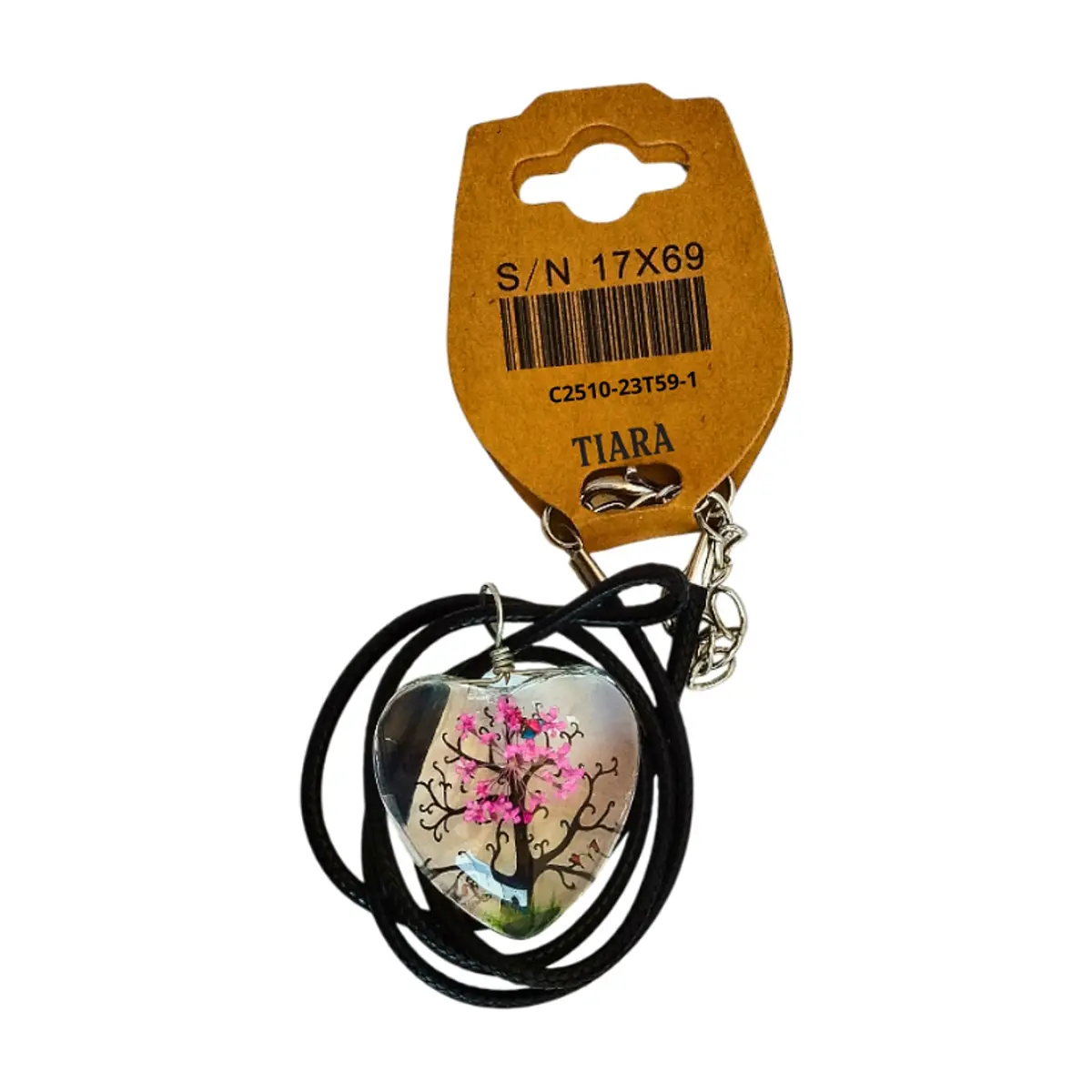 Collar con colgante de árbol de la vida rosado Tiara - Thumbnail 3