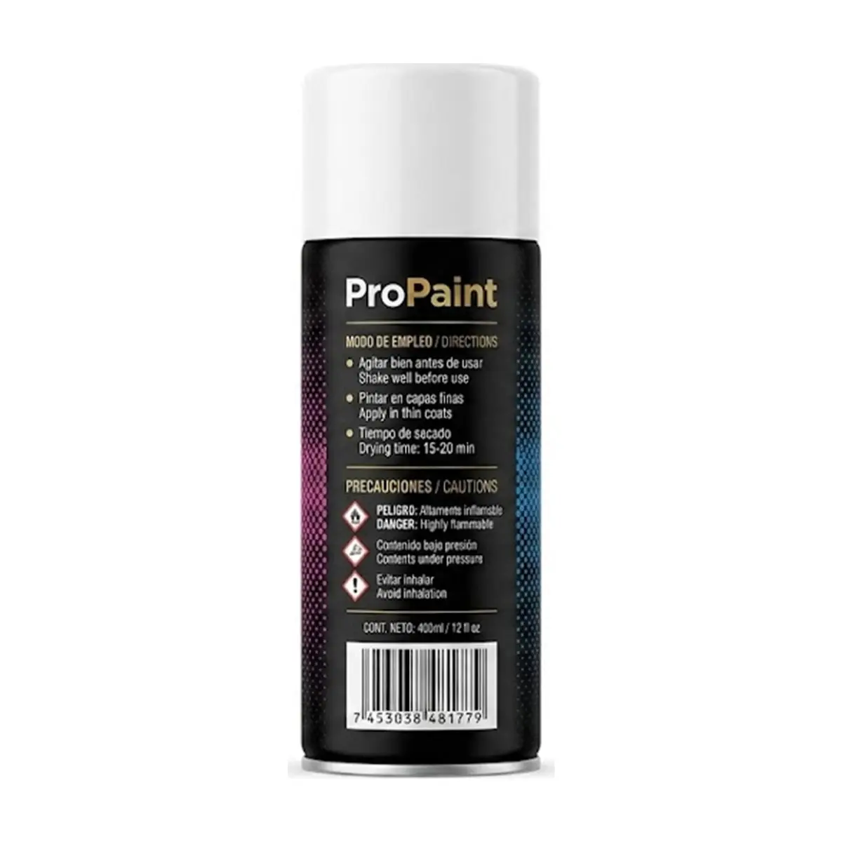 Pintura en aerosol color blanco brillante Pro Paint (400 ml) - Miniatura 7