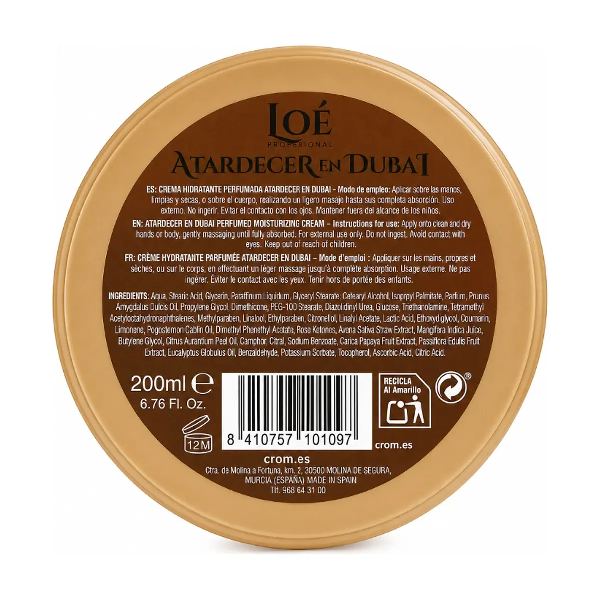 Crema Atardecer en Dubái de Loe (200 ml) - Thumbnail 3
