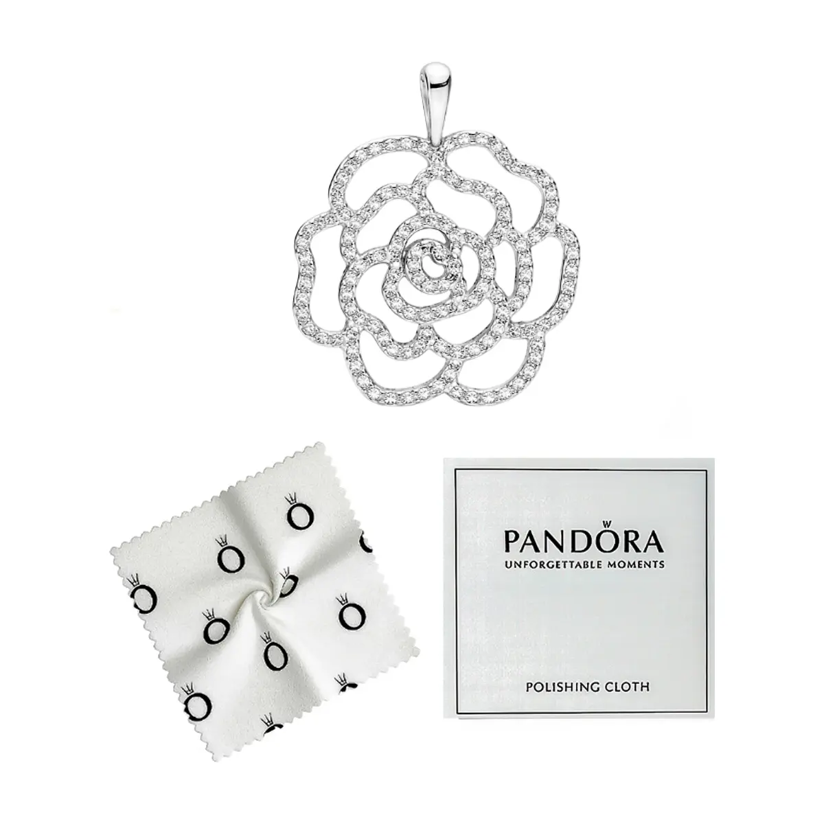 Colgante de plata S925 estilo Pandora flor de rosa - Thumbnail 2