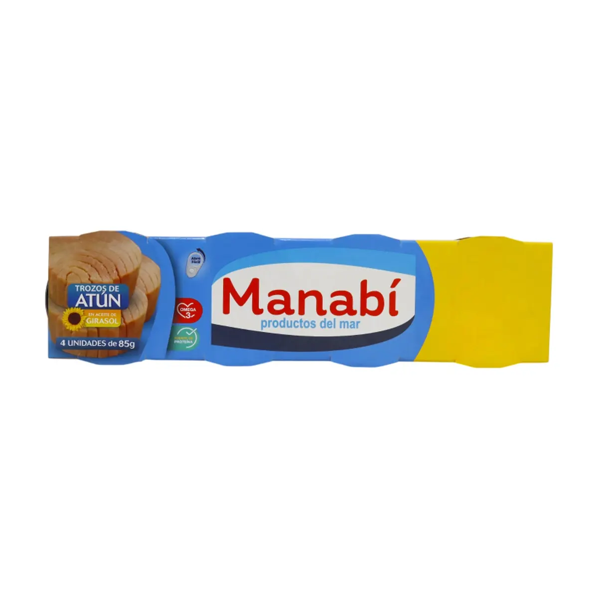 Atún en trozos en aceite de girasol Manabí (4 x 85 g / 3 oz) - Miniatura 1