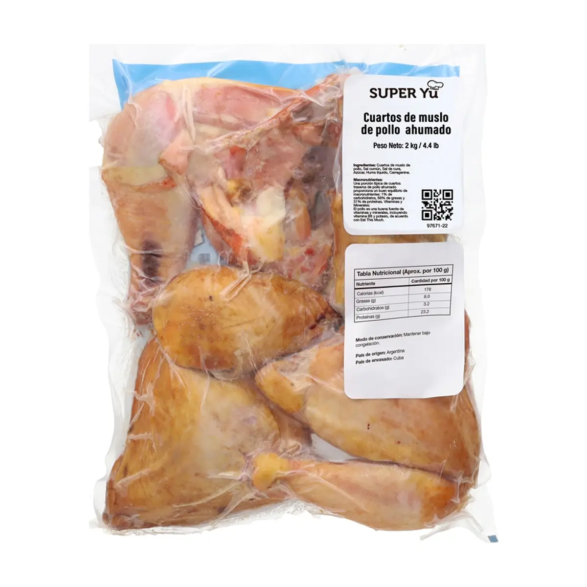 Cuartos de muslo de pollo ahumados Super Yu (2 kg / 4.4 lb) - Thumbnail 2