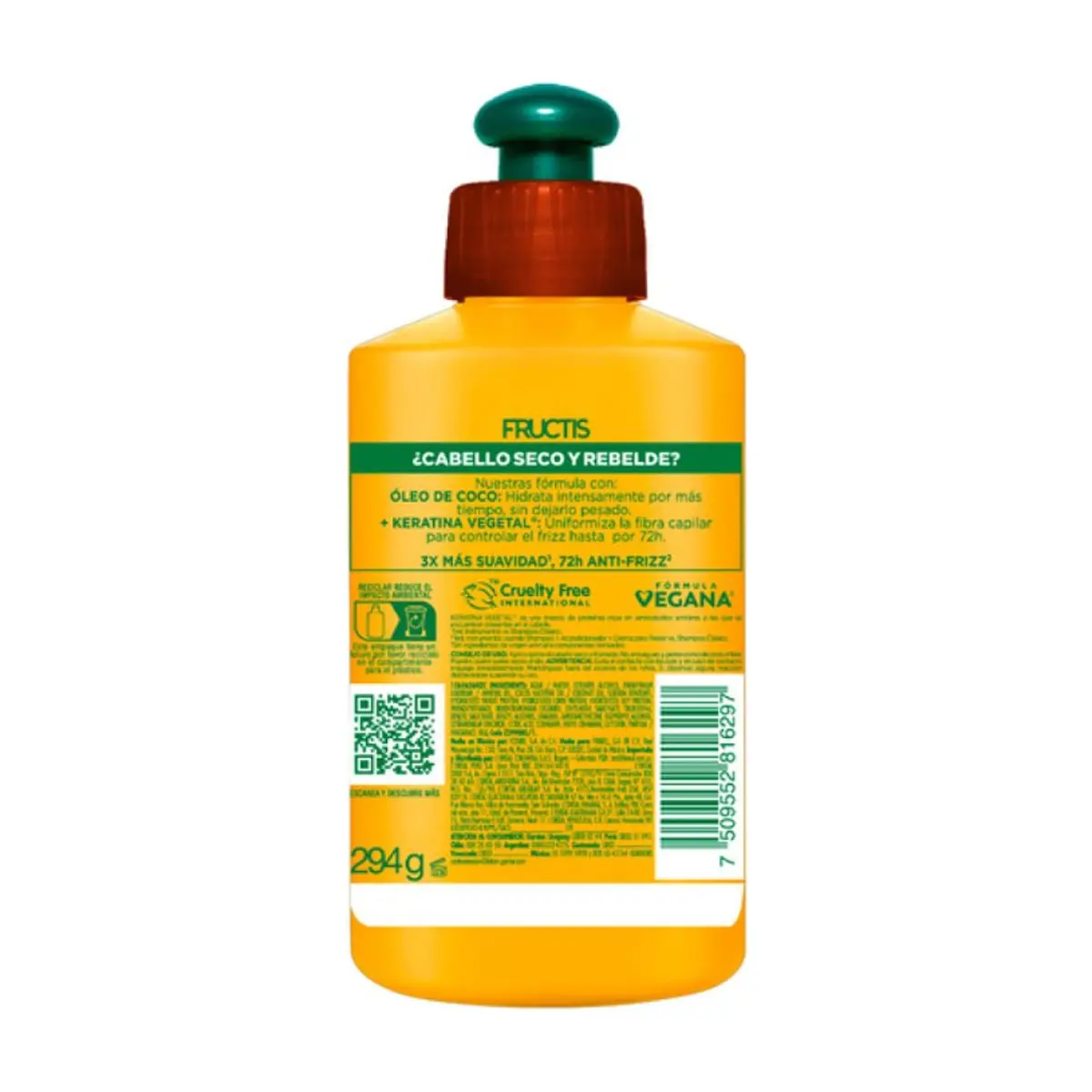 Crema para peinar Oil Repair Liso Coco Garnier Fructis (300 ml) - Thumbnail 2