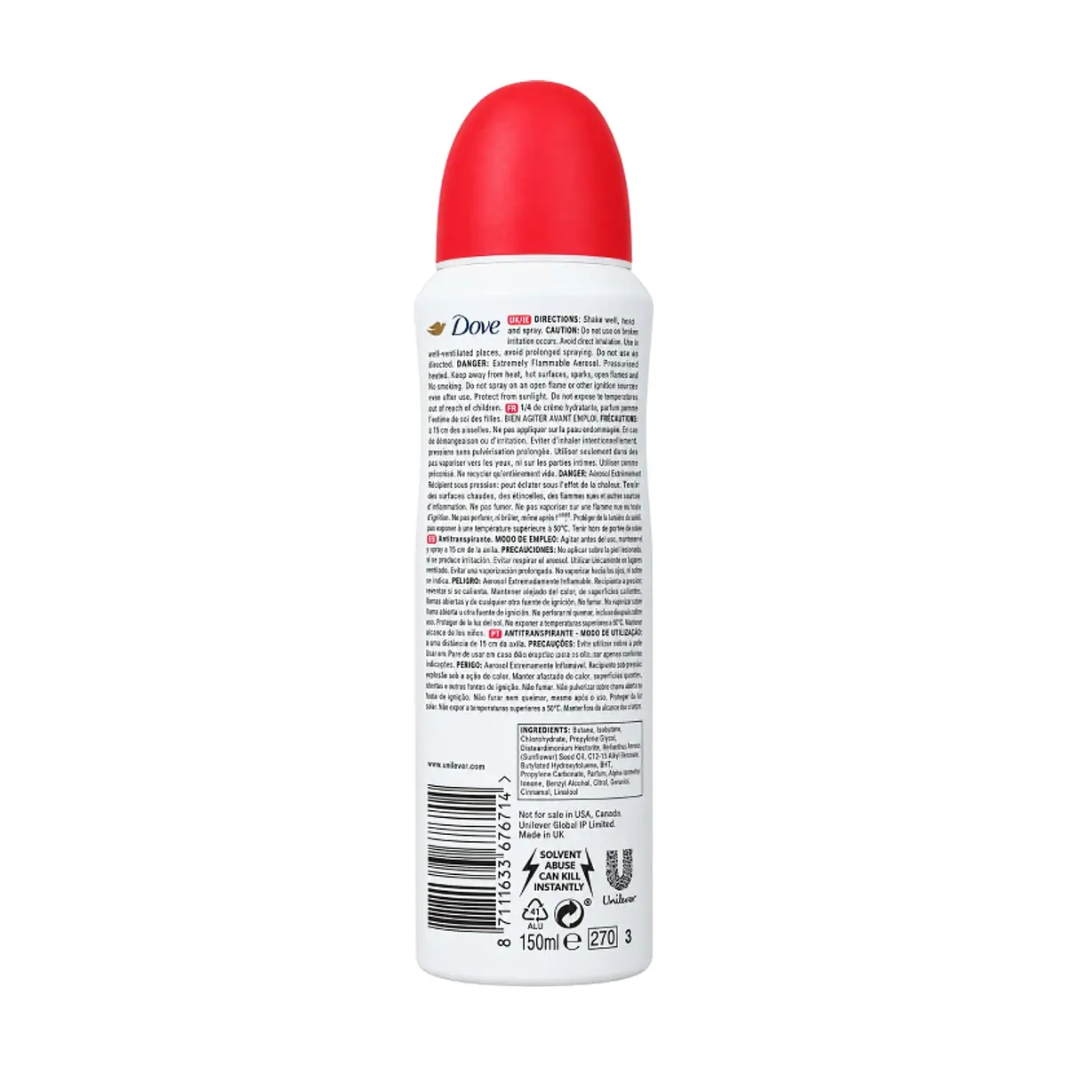 Desodorante en spray antitranspirante de manzana Dove (150 ml) - Thumbnail 2