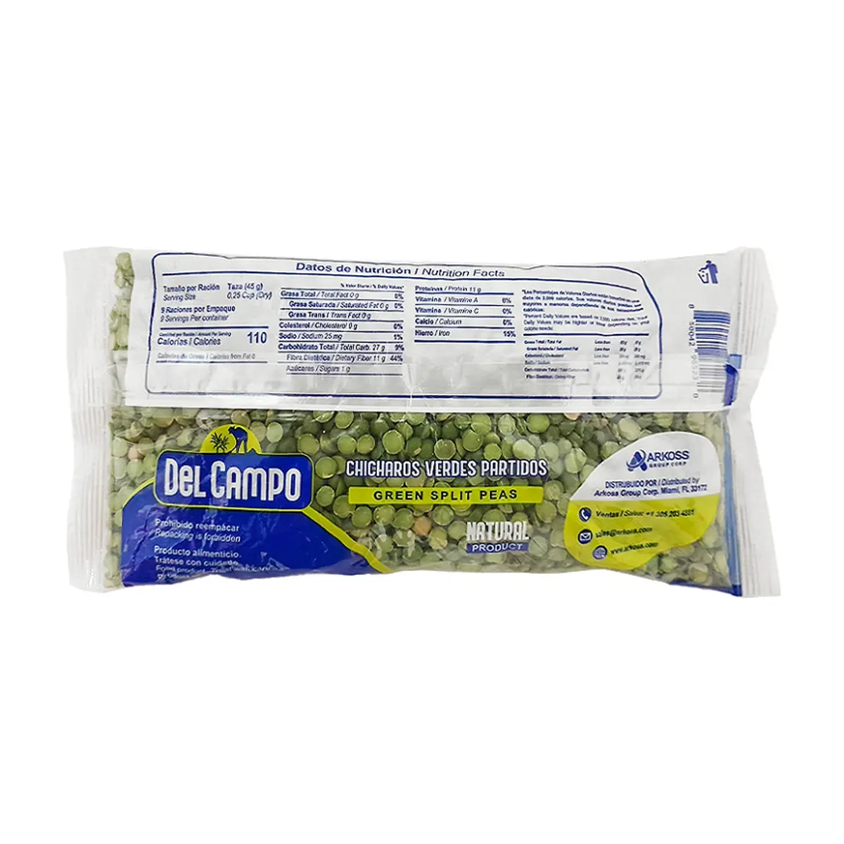 Chícharos verdes partidos Del Campo (454 g / 1 lb) - Thumbnail 2