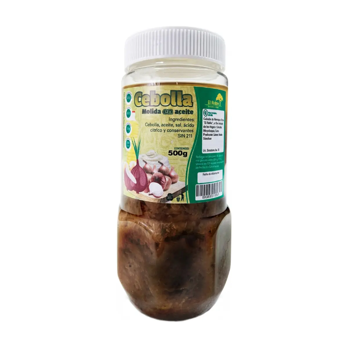 Cebolla molida con aceite El Roble (500 g / 1.1 lb)