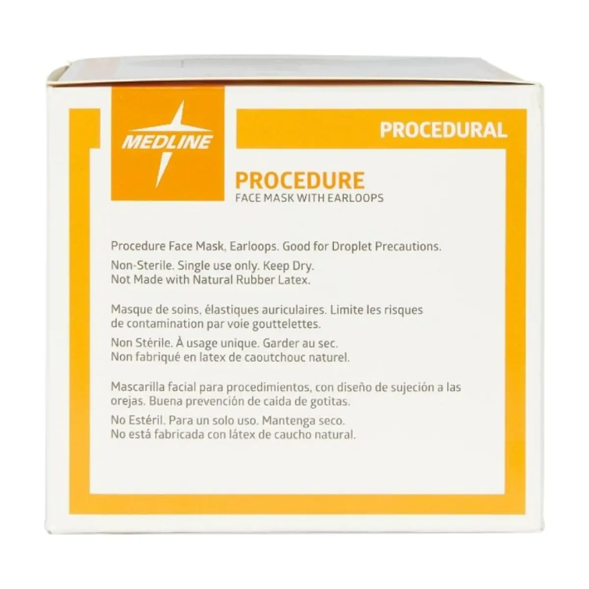 Mascarilla facial para procedimientos con bandas para las orejas desechable color azul Medline (1 U) - Thumbnail 2