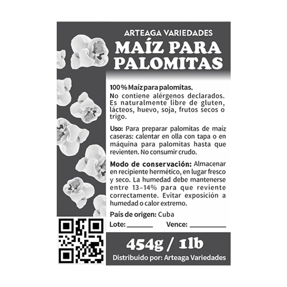 Maíz para palomitas Arteaga Variedades (454 g / 1 lb) - Thumbnail 2
