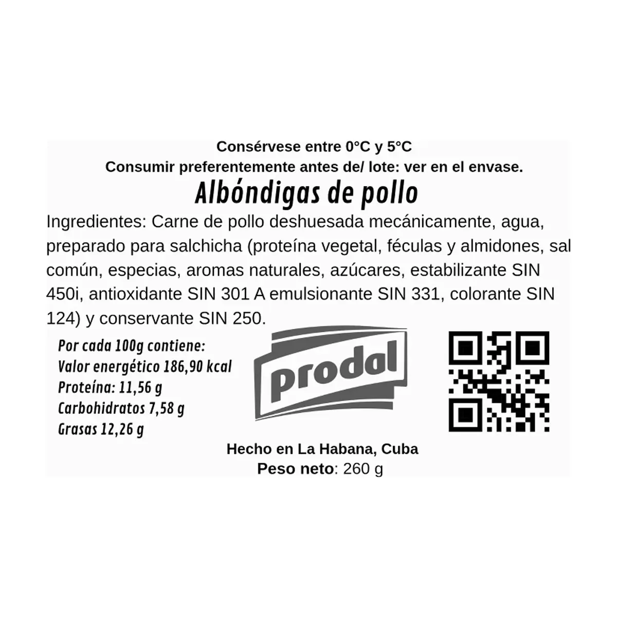 Albóndigas de pollo Prodal (260 g / 9.17 oz) - Thumbnail 3