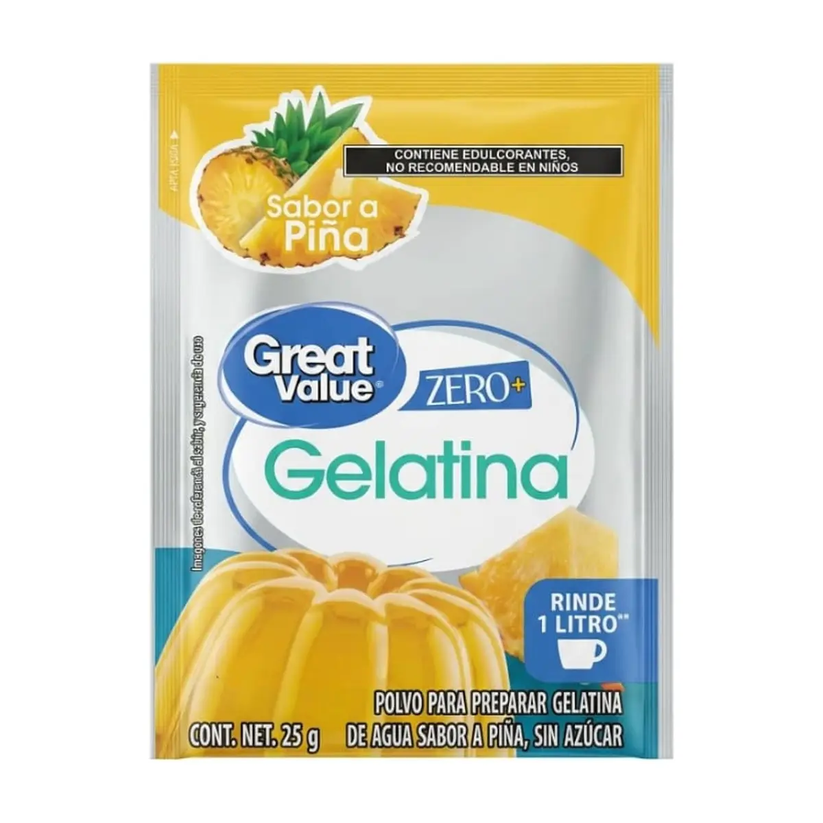 Gelatina sabor piña Great Value (25 g) - Miniatura 1