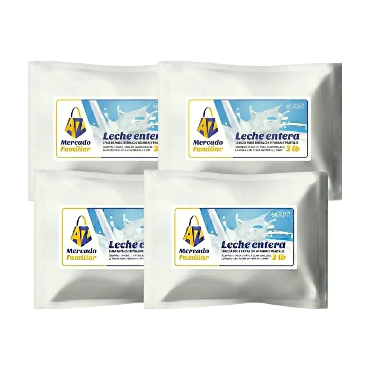 Leche entera AZ Mercado-Familiar (4 X 1.36 kg / 3 lb)