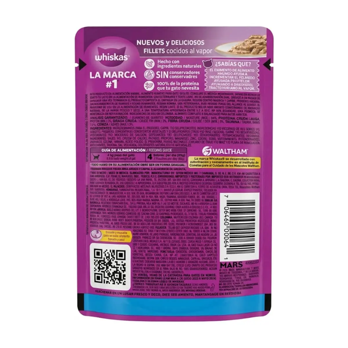 Alimento húmedo para gato adulto con sabor filete de salmón Whiskas (85 g / 2.99 oz) - Thumbnail 2